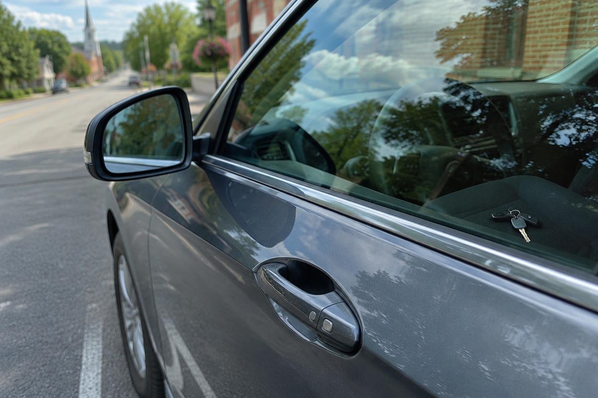 Car lockout service in Stanley, NC — vehicle keys locked inside a car on a Stanley, NC street
